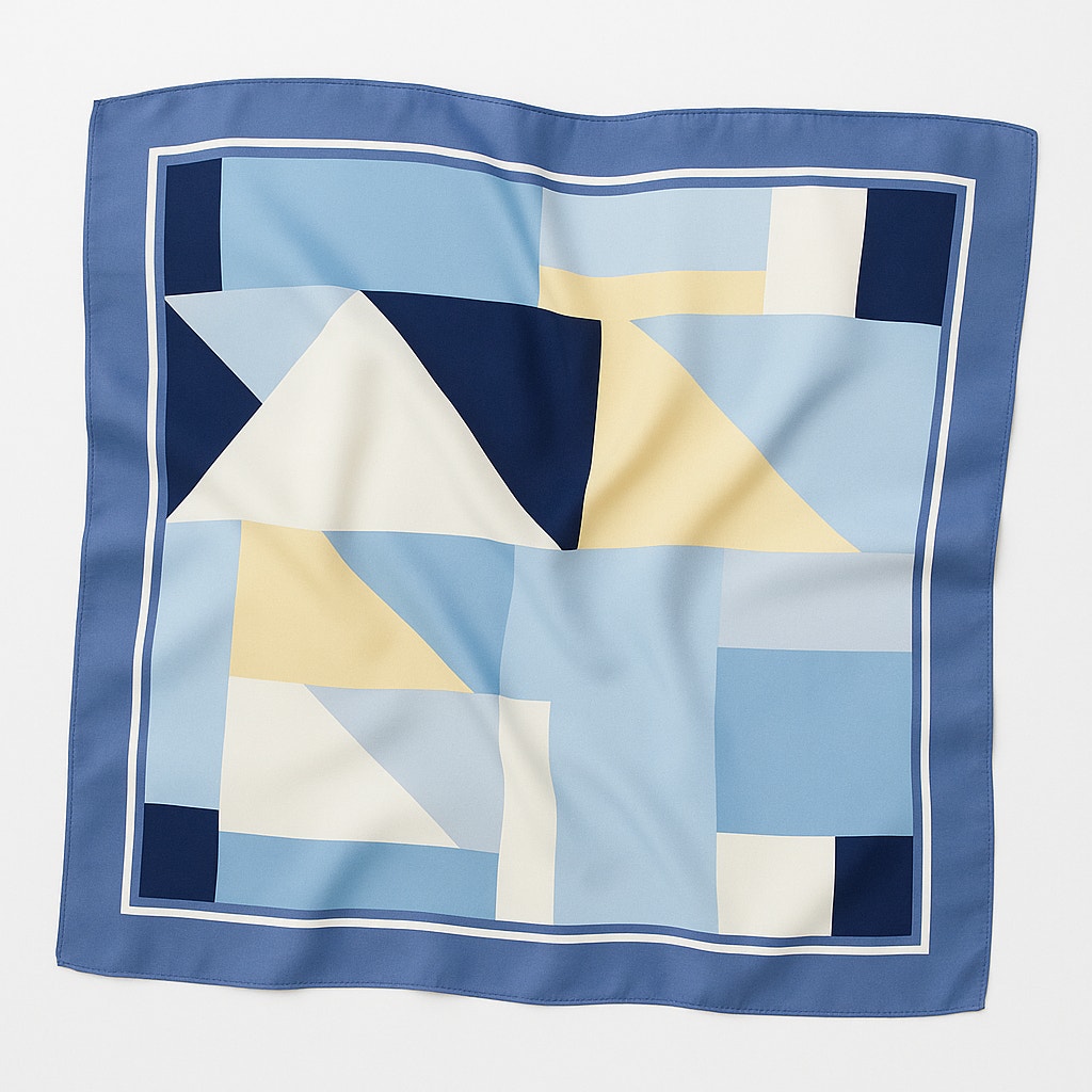 A218-D • Modern Color Block Silky Bandana Scarf