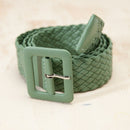 A246-A • Sage Braided Faux Leather Waist Belt