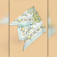 A218-W • Paisley Mint Silky Bandana Scarf