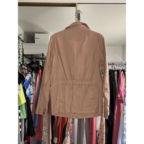 A216-A • Taupe Cotton Utility Anorak Drawstring Military Jacket