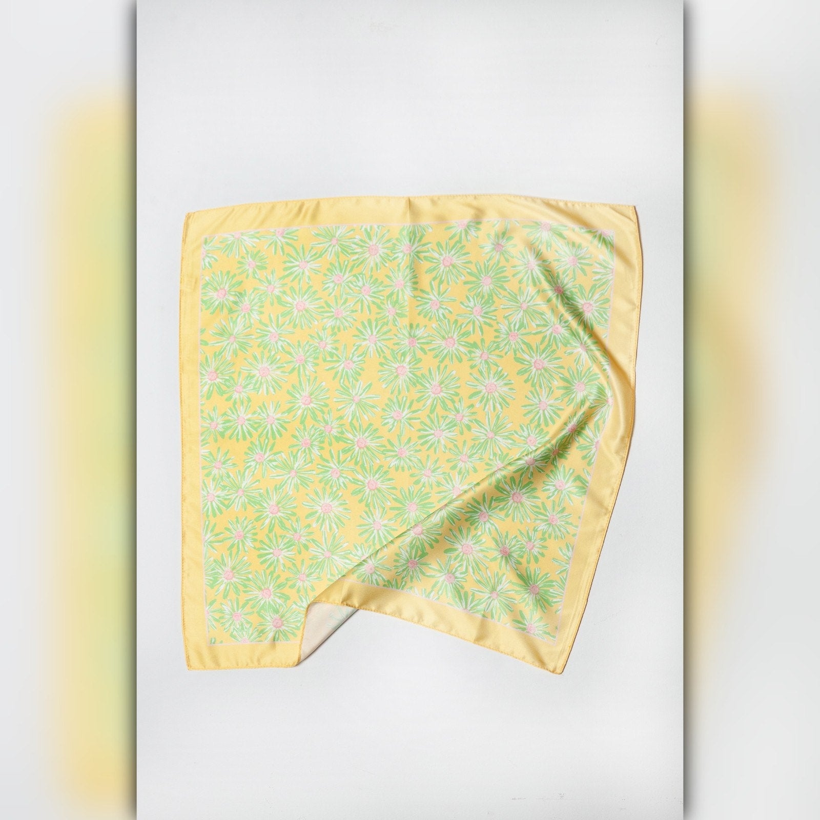 A218-I • Sunny Bloom Silky Bandana Scarf