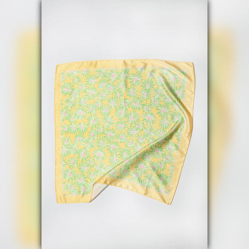 A218-I • Sunny Bloom Silky Bandana Scarf