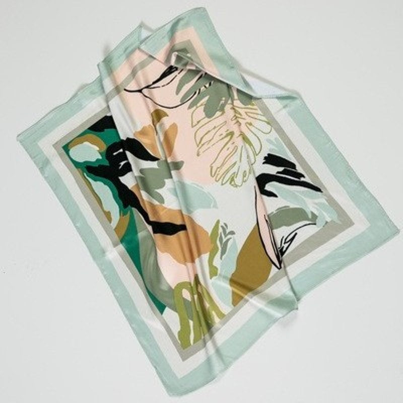 A218-V • Tropical Abstract Silky Square Bandana Scarf