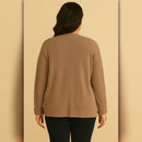 A215-A • Lightweight Folded Cuff Open Front Cardigan