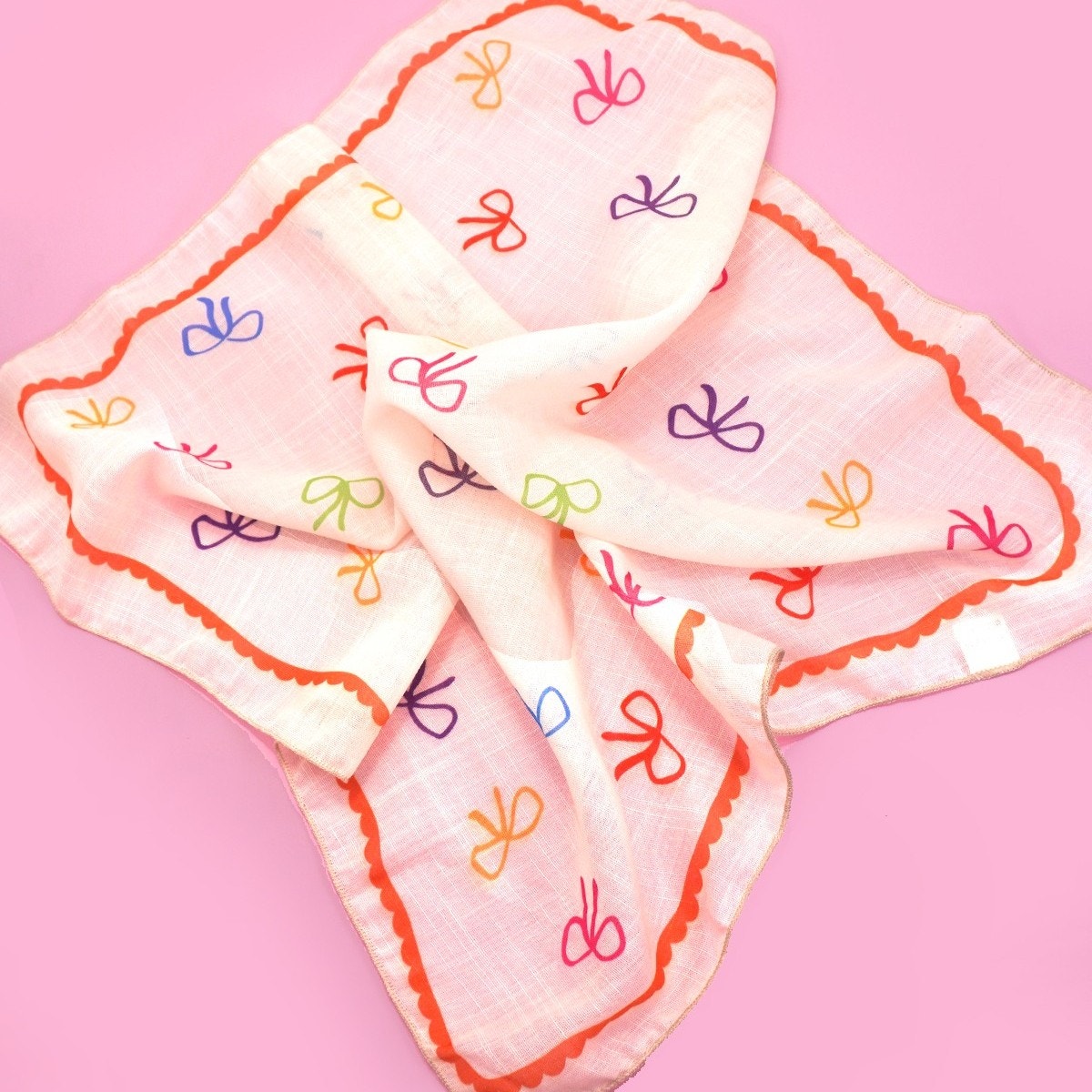 A218-T • Cottagecore Bow Print Bandana Scarf